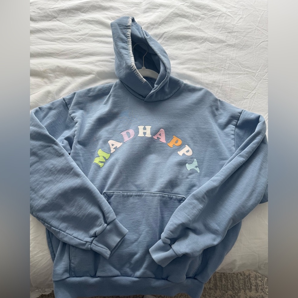Madhappy French Terry hoodie sweatshirt in Frost blue color size S. Retail $175